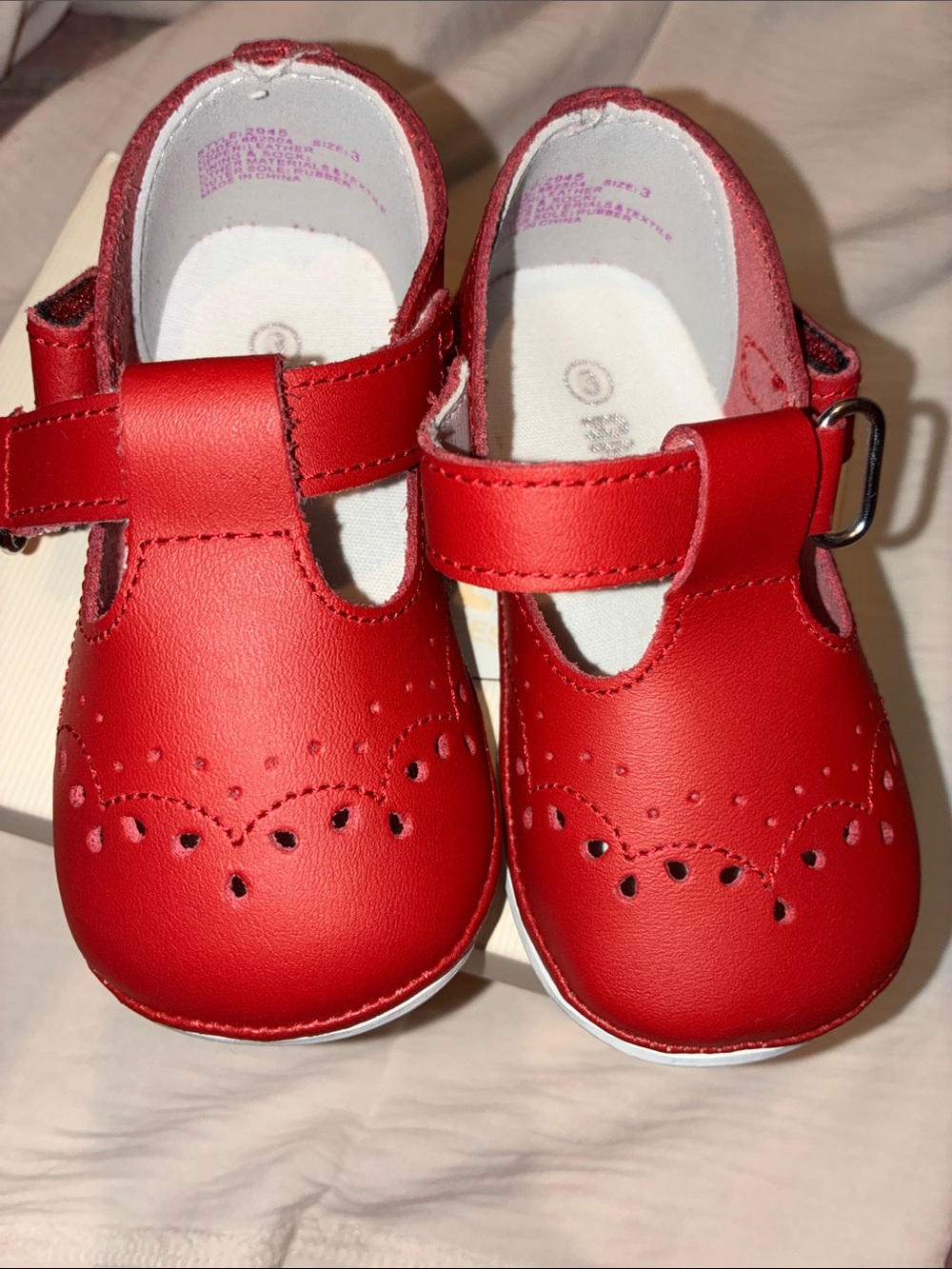 Angel Dear Red T-Strap Mary Jane Baby Shoes